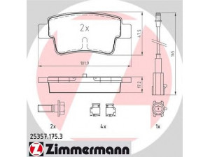 ZIMMERMANN 25357.175.3 stabdžių trinkelių rinkinys, diskinis stabdys 
 Techninės priežiūros dalys -> Papildomas remontas
77365464, 77365886
