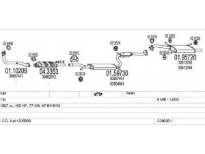 MTS C390261002254 išmetimo sistema 
 Išmetimo sistema -> Išmetimo sistema, visa