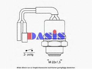 AKS DASIS 752005N temperatūros jungiklis, radiatoriaus ventiliatorius