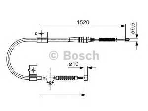 BOSCH 1 987 482 051 trosas, stovėjimo stabdys 
 Stabdžių sistema -> Valdymo svirtys/trosai
36530 0X900