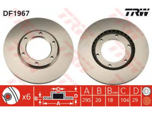 TRW DF1967 stabdžių diskas 
 Stabdžių sistema -> Diskinis stabdys -> Stabdžių diskas
40206C7000, 40206C7001, 40206G9500