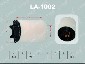 LYNXauto LA-1002 oro filtras 
 Filtrai -> Oro filtras
1K0 129 607 C, 1K0 129 620 C