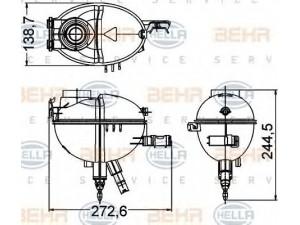 HELLA 8MA 376 789-771 išsiplėtimo bakelis, aušinimo skystis 
 Aušinimo sistema -> Radiatorius/alyvos aušintuvas -> Išsiplėtimo bakelis, variklio aušinimo skystis
204 500 05 49, A 204 500 05 49