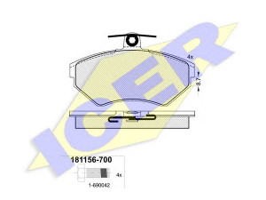 ICER 181156-700 stabdžių trinkelių rinkinys, diskinis stabdys 
 Techninės priežiūros dalys -> Papildomas remontas
1HM 698 151, 357 698 151 E, 1HM 698 151