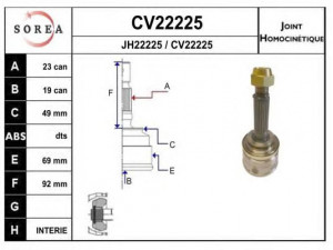 EAI CV22225K jungčių komplektas, kardaninis velenas 
 Ratų pavara -> Sujungimai/komplektas
SI-05-02