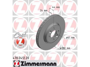 ZIMMERMANN 470.2412.20 stabdžių diskas 
 Stabdžių sistema -> Diskinis stabdys -> Stabdžių diskas
7700 426 389, 7701 205 086, 7701 205 230