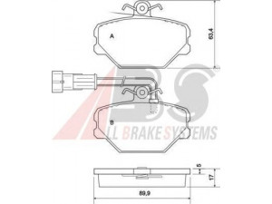 A.B.S. 37001 stabdžių trinkelių rinkinys, diskinis stabdys 
 Techninės priežiūros dalys -> Papildomas remontas
063576