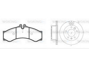 WOKING 87143.00 stabdžių rinkinys, diskiniai stabdžiai 
 Stabdžių sistema -> Diskinis stabdys -> Stabdžių remonto rinkinys
0024204120, 0024204220, 9024210312