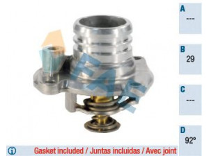 FAE 5350692 termostatas, aušinimo skystis 
 Aušinimo sistema -> Termostatas/tarpiklis -> Thermostat
1338004, 9158251