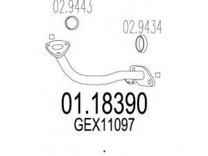 MTS 01.18390 išleidimo kolektorius 
 Išmetimo sistema -> Išmetimo vamzdžiai
GEX11097