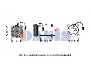 AKS DASIS 851330N kompresorius, oro kondicionierius 
 Oro kondicionavimas -> Kompresorius/dalys
6453FE, 6453L5, 6453QA, 9640486480