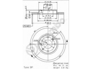 BREMBO 08.9606.14 stabdžių diskas 
 Stabdžių sistema -> Diskinis stabdys -> Stabdžių diskas
4246R8, 4249A5