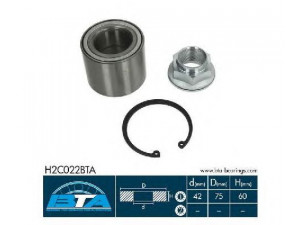 BTA H2C022BTA rato guolio komplektas 
 Ašies montavimas/vairavimo mechanizmas/ratai -> Rato stebulė/montavimas -> Rato guolis
71753818