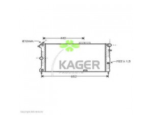 KAGER 31-0774 radiatorius, variklio aušinimas 
 Aušinimo sistema -> Radiatorius/alyvos aušintuvas -> Radiatorius/dalys
1300092, 3096385