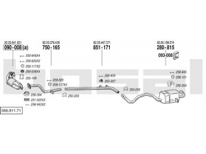 BOSAL 066.911.71 išmetimo sistema 
 Išmetimo sistema -> Išmetimo sistema, visa