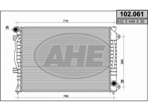 AHE 102.061 radiatorius, variklio aušinimas 
 Aušinimo sistema -> Radiatorius/alyvos aušintuvas -> Radiatorius/dalys
4B0121251