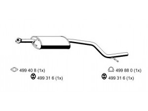 ERNST 344098 vidurinis duslintuvas 
 Išmetimo sistema -> Duslintuvas
1 117 805, 1 135 430, 1 518 064