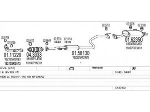 MTS C120132008964 išmetimo sistema 
 Išmetimo sistema -> Išmetimo sistema, visa