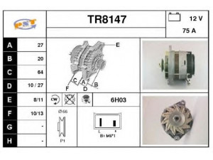SNRA TR8147 kintamosios srovės generatorius 
 Elektros įranga -> Kint. sr. generatorius/dalys -> Kintamosios srovės generatorius
7700714313