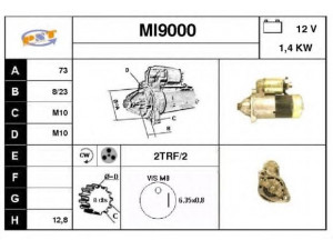 SNRA MI9000 starteris
M1T73281, M1T73283, MD162843, MD172864
