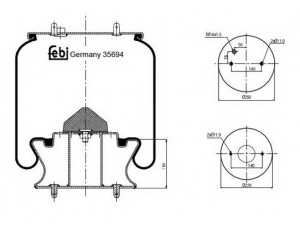 FEBI BILSTEIN 35694 dėklas, pneumatinė pakaba 
 Pakaba -> Pneumatinė pakaba
0 470 921, 0 488 266, 1 440 302