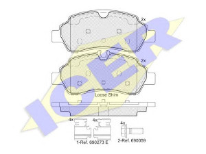 ICER 142224 stabdžių trinkelių rinkinys, diskinis stabdys 
 Techninės priežiūros dalys -> Papildomas remontas
BRF-1463, CK4Z-2200-A