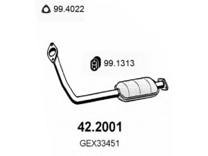 ASSO 42.2001 priekinis duslintuvas 
 Išmetimo sistema -> Duslintuvas
GEX33451, GEX33454, GEX33459, WCD10057