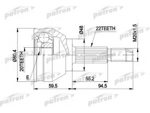 PATRON PCV1055 jungčių komplektas, kardaninis velenas 
 Ratų pavara -> Sujungimai/komplektas
06X039534340, SE022141915