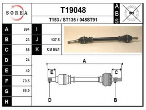 EAI T19048 kardaninis velenas 
 Ratų pavara -> Kardaninis velenas
327344, 979007067R