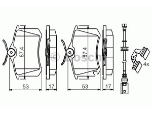 BOSCH 0 986 494 598 stabdžių trinkelių rinkinys, diskinis stabdys 
 Techninės priežiūros dalys -> Papildomas remontas
4254 67, 4254 67, 6Q0 698 451 B