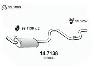 ASSO 14.7138 galinis duslintuvas 
 Išmetimo sistema -> Duslintuvas
1019683, 1020143, 1492194, 7167024