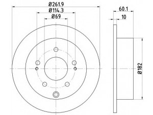 MINTEX MDC2622 stabdžių diskas 
 Stabdžių sistema -> Diskinis stabdys -> Stabdžių diskas
4615A056, 4615A110