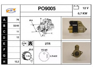 SNRA PO9005 starteris 
 Elektros įranga -> Starterio sistema -> Starteris
003911023B, 003911023BX