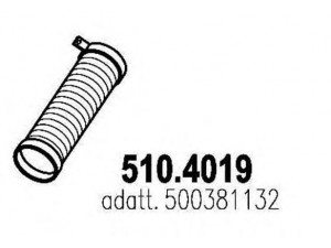 ASSO 510.4019 lanksti žarna, išmetimo sistema
500381132