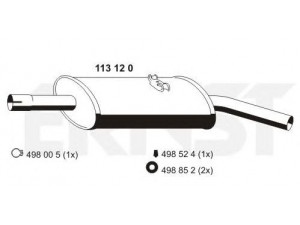 ERNST 113120 galinis duslintuvas 
 Išmetimo sistema -> Duslintuvas
321 253 609 B