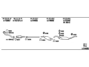 WALKER VW40174B išmetimo sistema 
 Išmetimo sistema -> Išmetimo sistema, visa