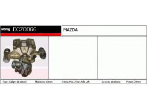 DELCO REMY DC70066 stabdžių apkaba 
 Dviratė transporto priemonės -> Stabdžių sistema -> Stabdžių apkaba / priedai
GJ25-26-990A, GJ87-26-990A, GJ87-26-990B