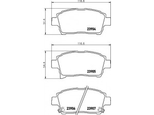 HELLA 8DB 355 010-901 stabdžių trinkelių rinkinys, diskinis stabdys 
 Techninės priežiūros dalys -> Papildomas remontas
044650D020, 044650D030, 044650W080