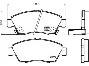HELLA 8DB 355 016-461 stabdžių trinkelių rinkinys, diskinis stabdys 
 Techninės priežiūros dalys -> Papildomas remontas
06450S5AE50, 06450S5AG00, 45022504V10