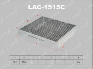 LYNXauto LAC-1515C filtras, salono oras 
 Techninės priežiūros dalys -> Techninės priežiūros intervalai
18 08 246, 13271191, 52420930, 95152912