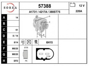 EAI 57388 kintamosios srovės generatorius
06F903023A