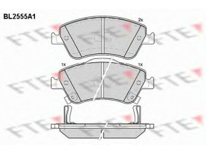 FTE BL2555A1 stabdžių trinkelių rinkinys, diskinis stabdys 
 Techninės priežiūros dalys -> Papildomas remontas
04465-02160, 04465-02200, 04465-02210