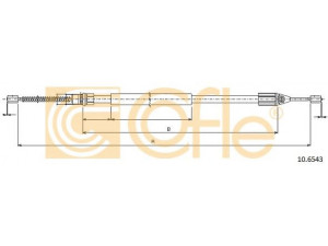 COFLE 10.6543 trosas, stovėjimo stabdys 
 Stabdžių sistema -> Valdymo svirtys/trosai
7700427498