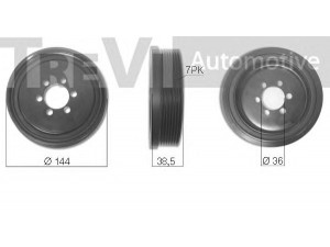 TREVI AUTOMOTIVE PC1287 skriemulys, alkūninis velenas 
 Diržinė pavara -> Dirželio skriemulys
11237551308