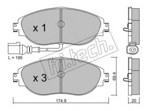 fri.tech. 968.0 stabdžių trinkelių rinkinys, diskinis stabdys 
 Techninės priežiūros dalys -> Papildomas remontas
8V0 698 151C, 7N0 698 151A, 7N0 698 151B