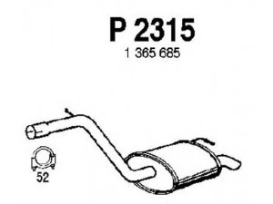 FENNO P2315 galinis duslintuvas 
 Išmetimo sistema -> Duslintuvas
1117835, 1129754, 1205644, 1365685