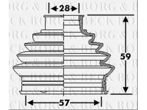 BORG & BECK BCB6274 gofruotoji membrana, kardaninis velenas 
 Ratų pavara -> Gofruotoji membrana
8R0598203