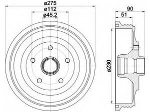 HELLA 8DT 355 301-621 stabdžių būgnas 
 Stabdžių sistema -> Būgninis stabdys -> Stabdžių būgnas
4A0501615A, 4A0501615B, 4A0501615A