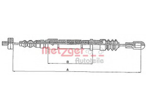 METZGER 10.824 trosas, stovėjimo stabdys 
 Stabdžių sistema -> Valdymo svirtys/trosai
3414613, 3456981
