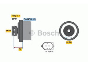 BOSCH 0 986 041 750 kintamosios srovės generatorius 
 Elektros įranga -> Kint. sr. generatorius/dalys -> Kintamosios srovės generatorius
12 31 7 508 052, 12 31 7 508 054